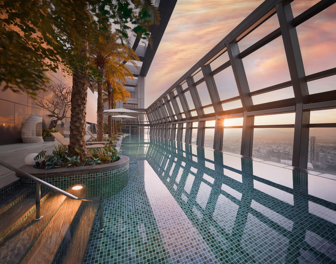 泳池夕陽 泳池夕陽